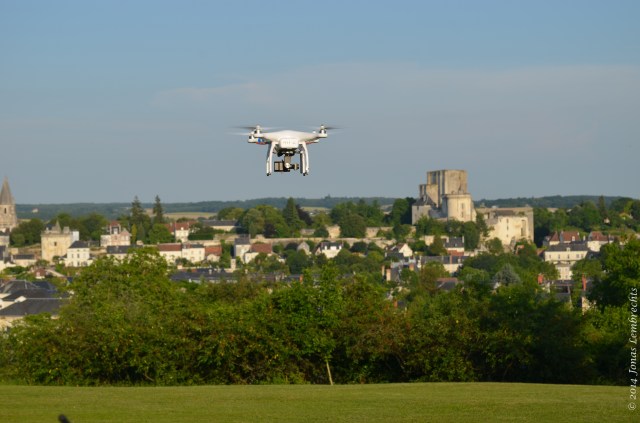 Drone flying over Loches