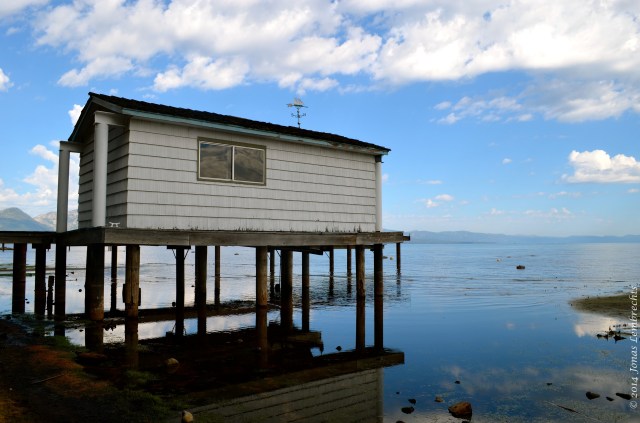 Lake house above lake Tahoe