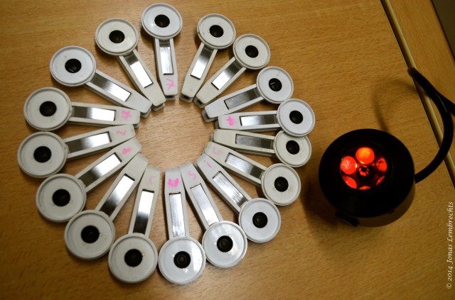 Dark adaption clips and infrared light source