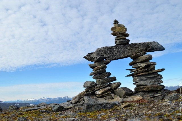 Stone man on top of Nuolja